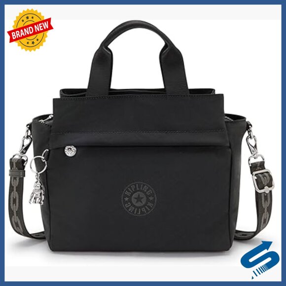 Medium Satin Shoulder Bag with Crossbody Strap Multiple Pockets